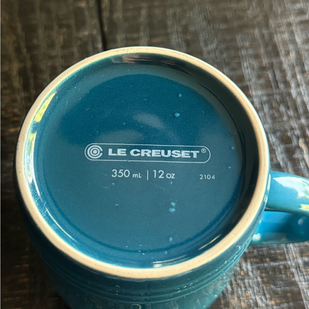 NWOT Le Creuset Teal Coffee Mug - Picture 3 of 3
